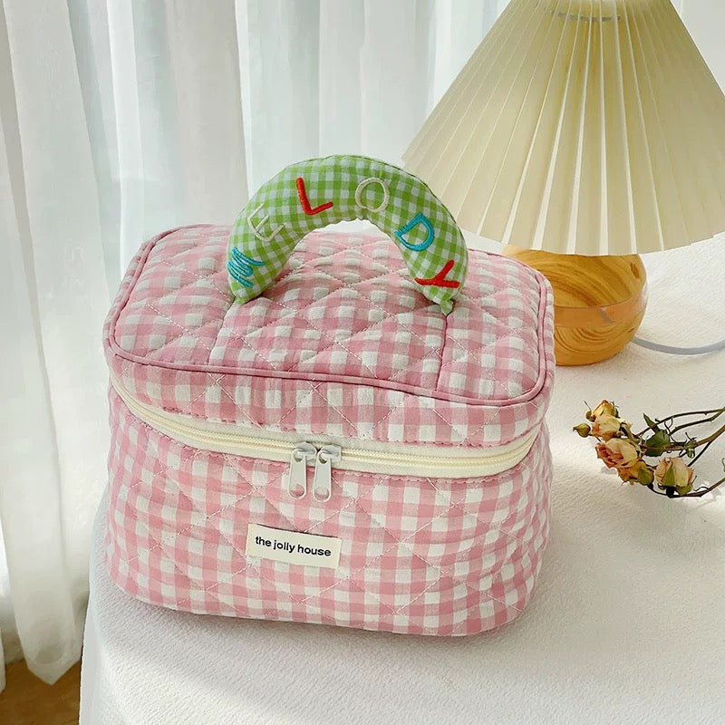 Chic Plaid Cosmetic Bag