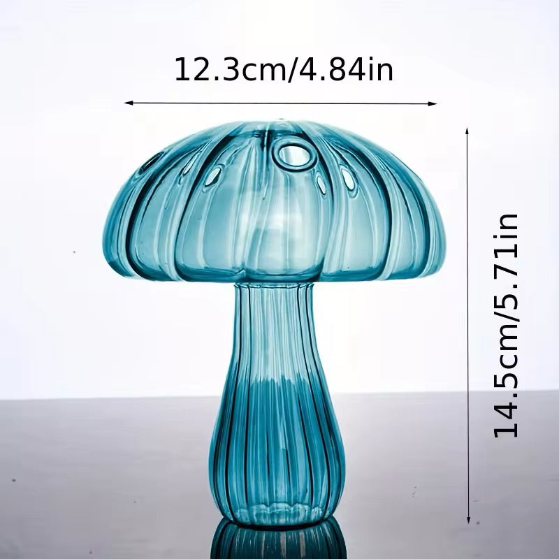 Glass Colorful Mushroom Vase