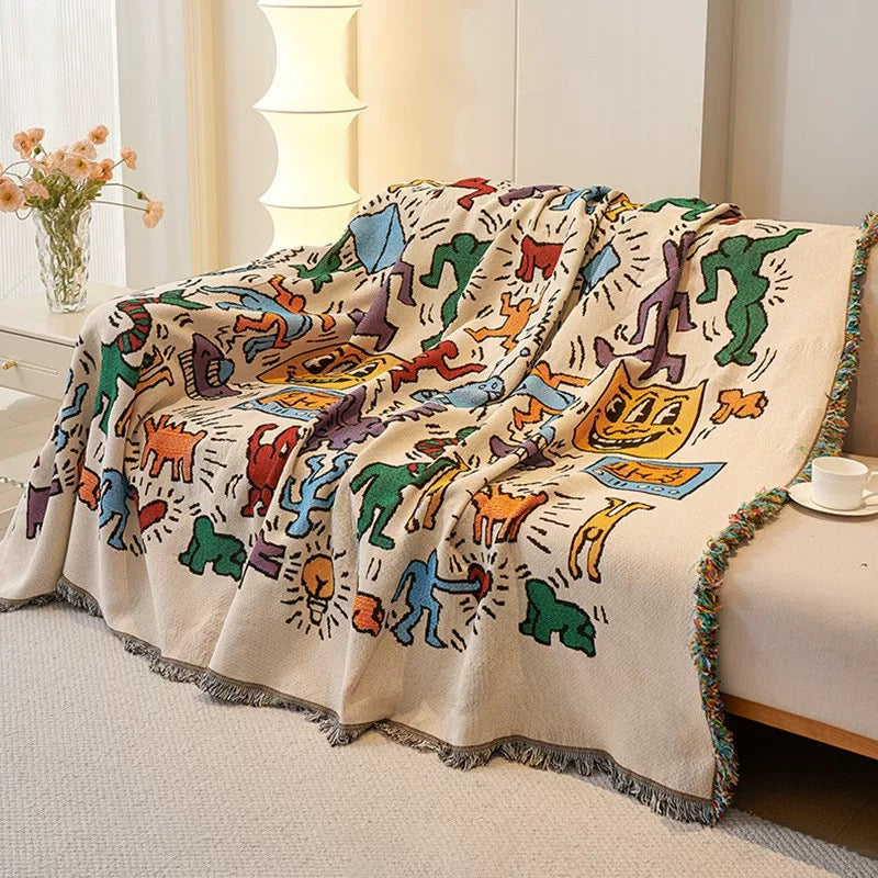 Retro Art Throw Blanket