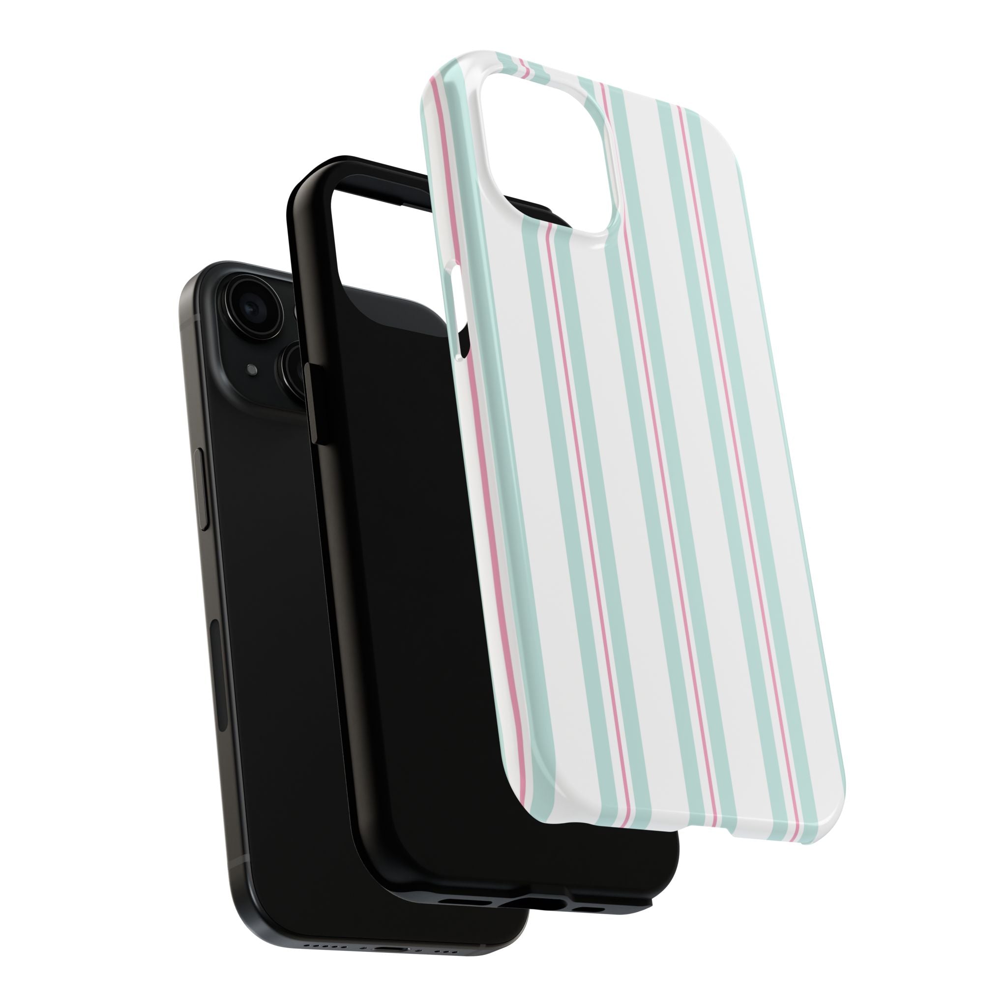 Green & Pink Striped iPhone Case