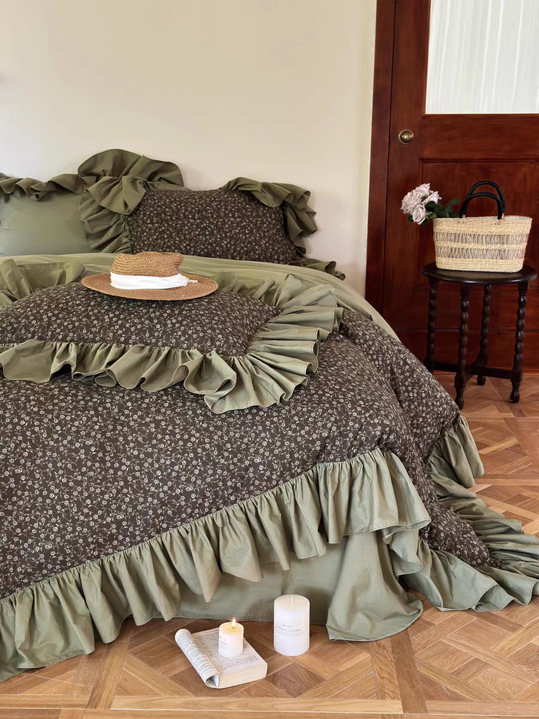 Coquette Floral Ruffle Duvet Cover