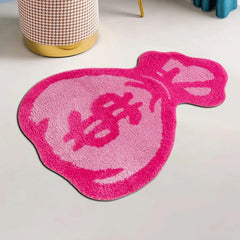 Pink Money Bag Tufted Rug