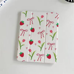 Coquette Strawberry & Tulip iPad Case