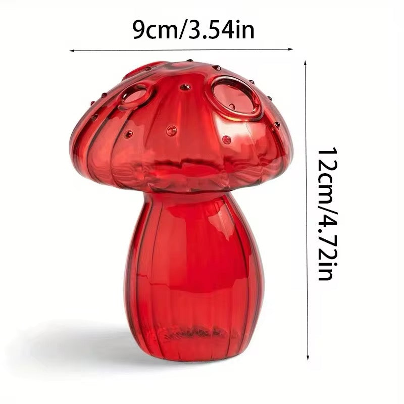 Glass Colorful Mushroom Vase