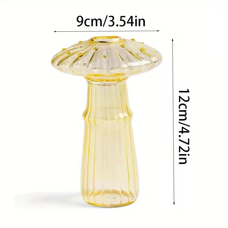 Glass Colorful Mushroom Vase