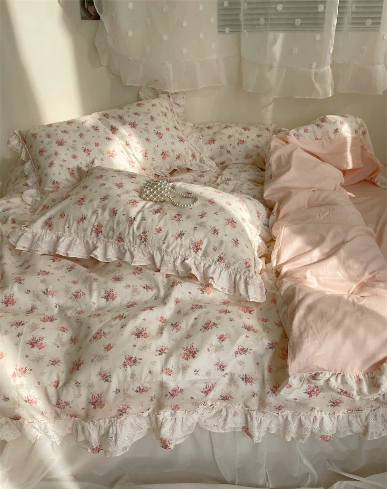 Pink Floral Duvet Cover Set