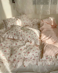 Pink Floral Duvet Cover Set