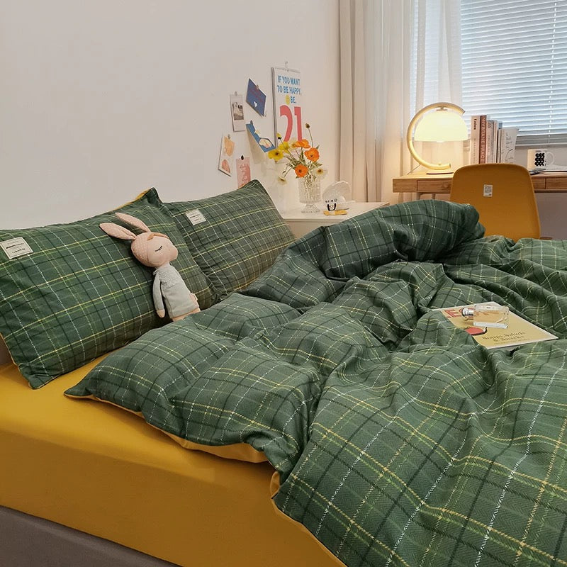 Gingham Plaid Duvet Cover Set