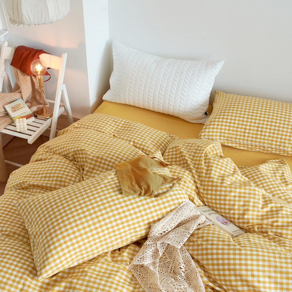 Cotton Small Gingham Duvet Cover - Green