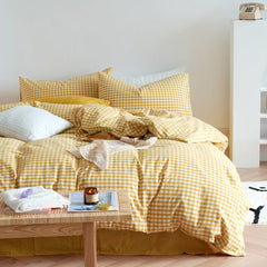 Cotton Small Gingham Duvet Cover - Green