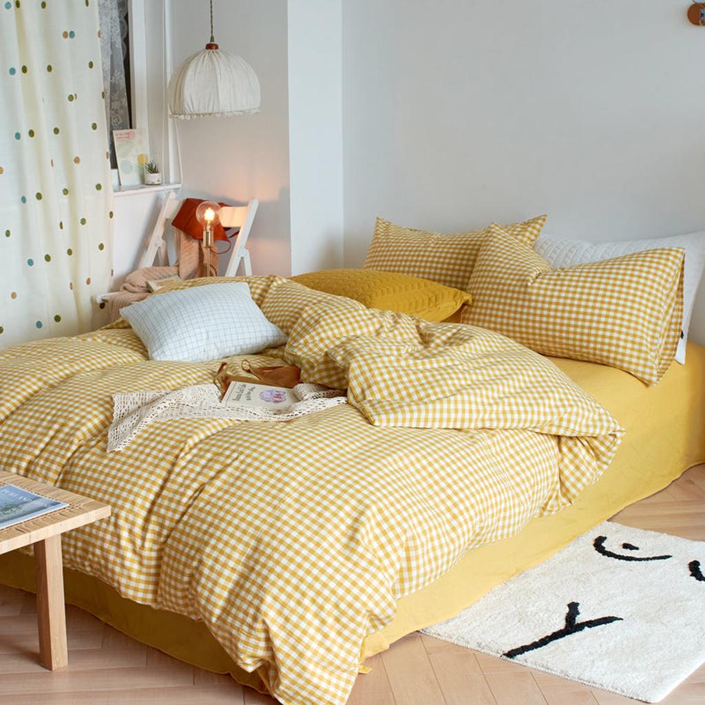 Cotton Small Gingham Duvet Cover - Red