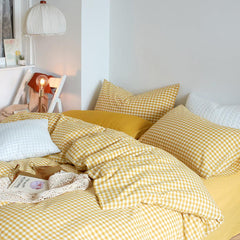 Cotton Small Gingham Duvet Cover - Red