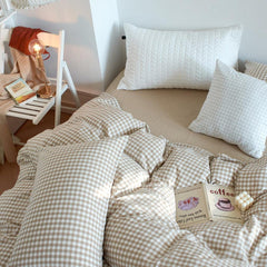 Cotton Small Gingham Duvet Cover - Yellow