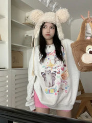 Grunge Kawaii Cat Hoodie