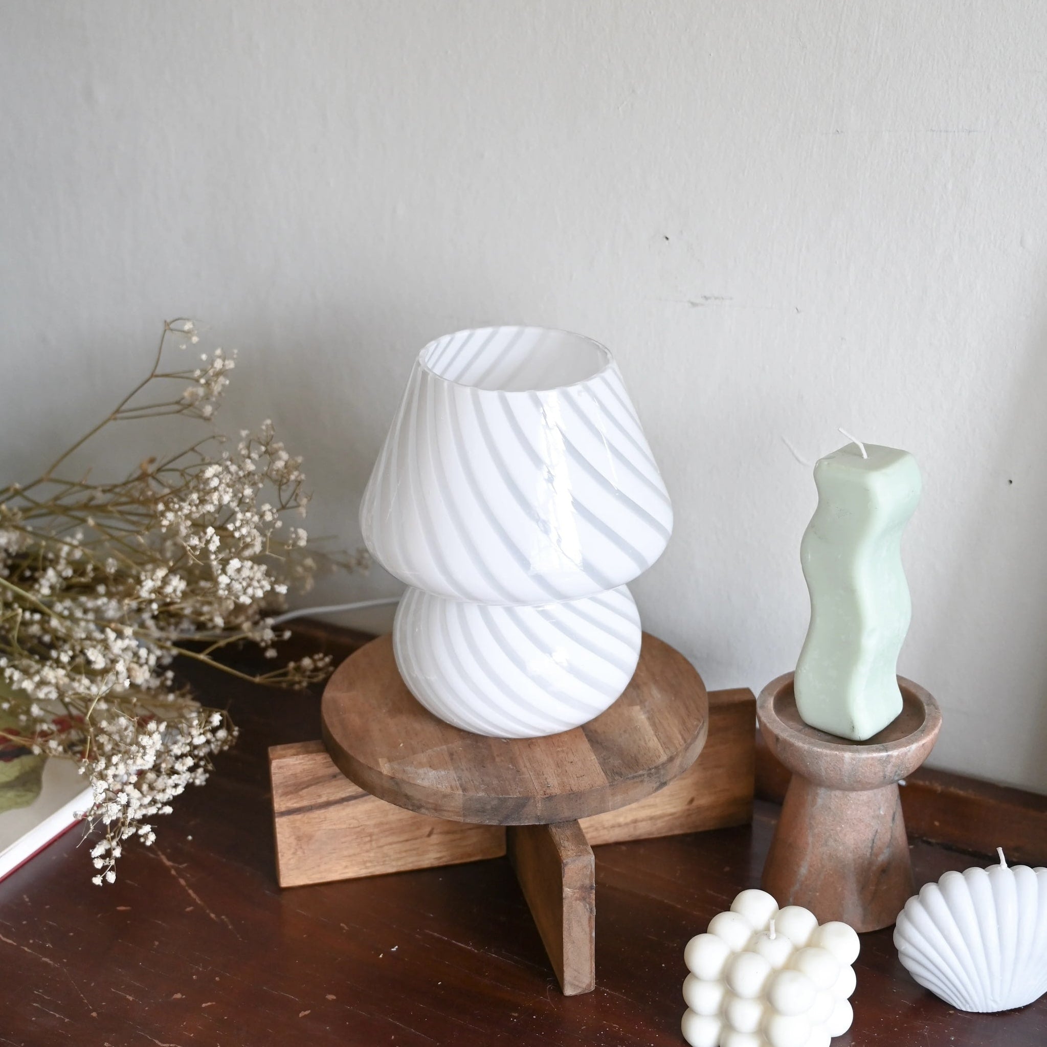 Baby Striped Mushroom Lamp