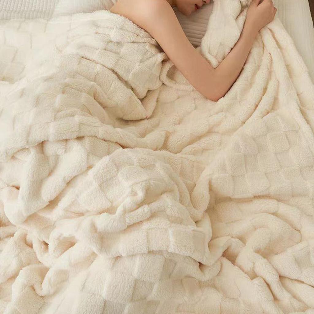 Cozy Plaid Fleece Blanket - Green