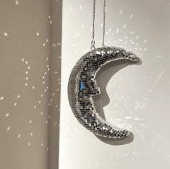 Crescent Disco Moon Mirror Pendant
