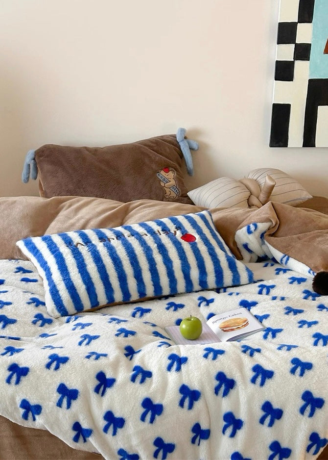 Blue Bow Duvet Cover Set