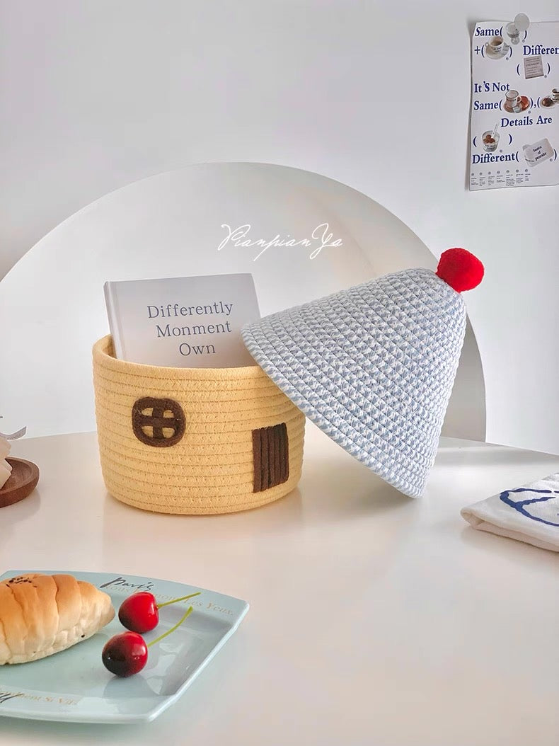 Kawaii House-Shaped Storage Basket