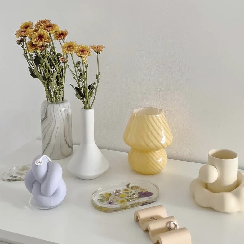 Baby Striped Mushroom Lamp