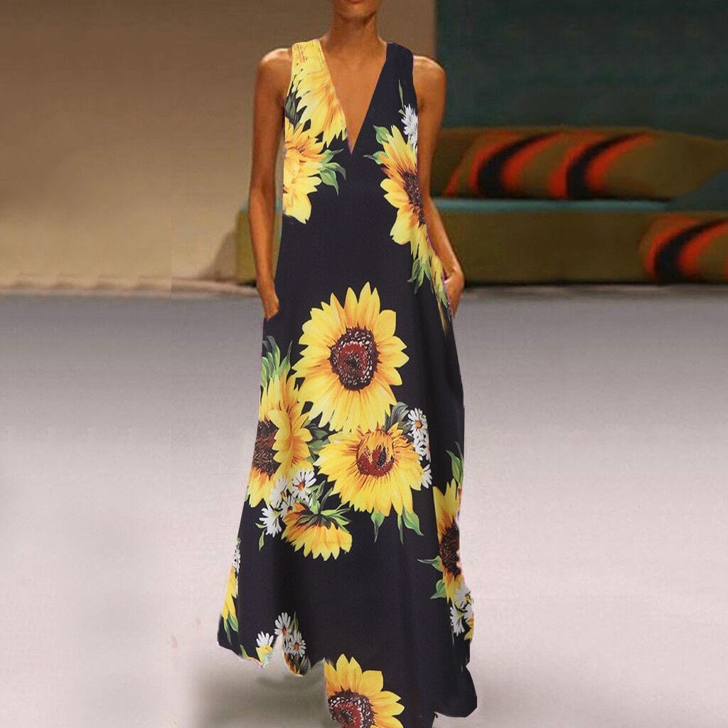 Plus Size Sunshine Blossom Maxi Dress