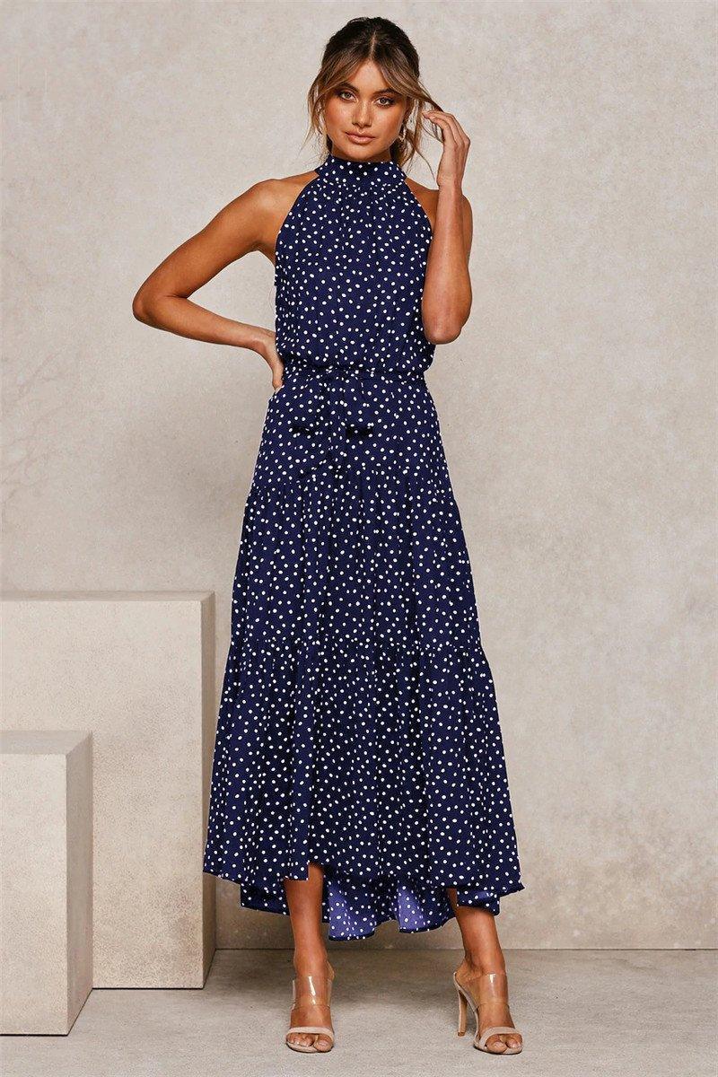 Boho Long A-Line Off Shoulder Elegant Sash Maxi Dress Women