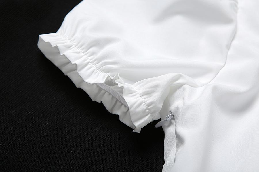 Fashion elegant bow white female mini dress