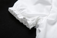 Fashion elegant bow white female mini dress