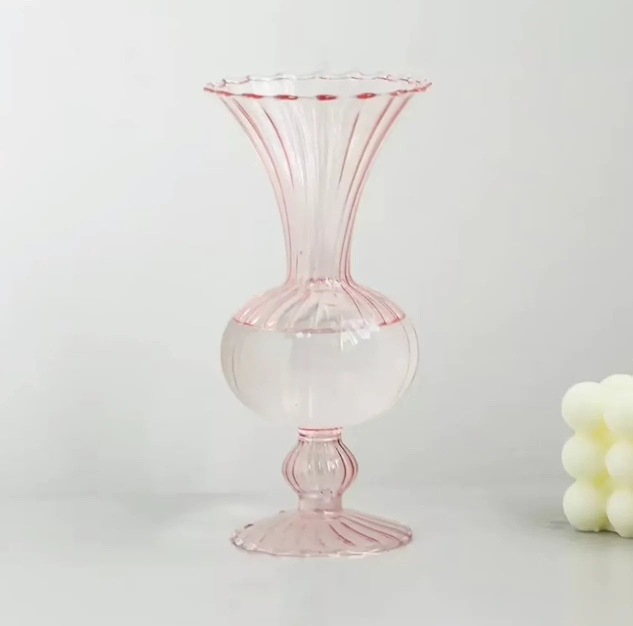 Rounded Glass Flute Vase