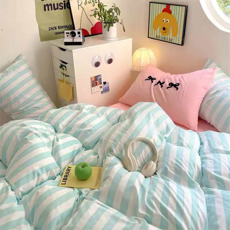 Pastel Stripe Bedding Set