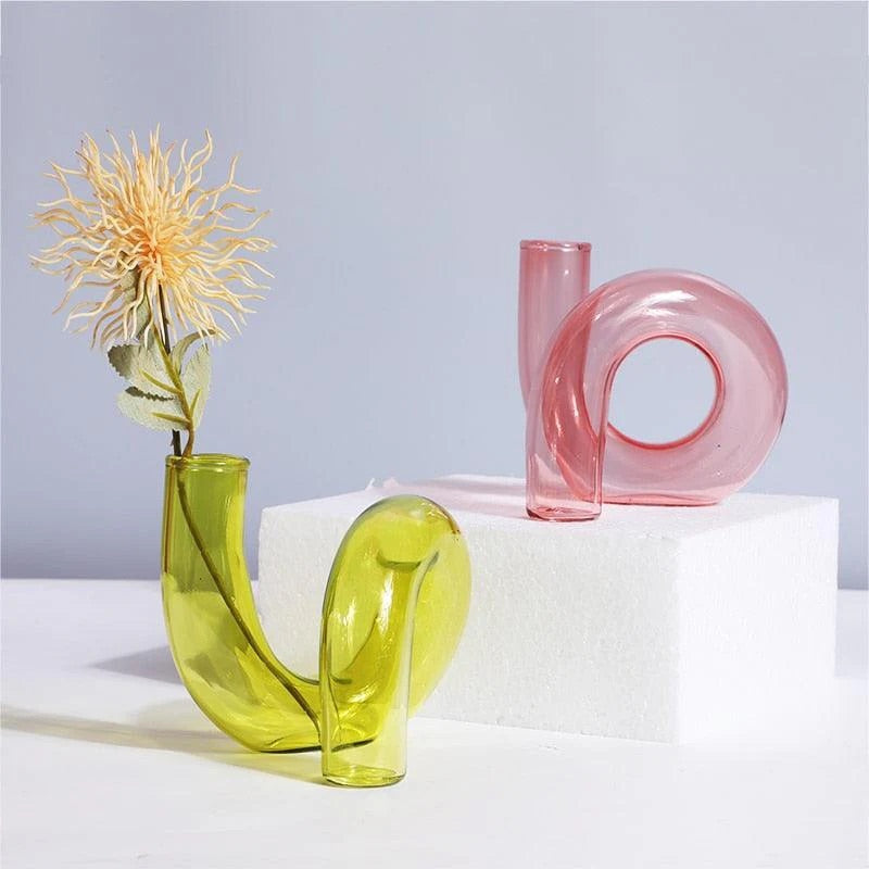 Twist Glass Candlestick Holder