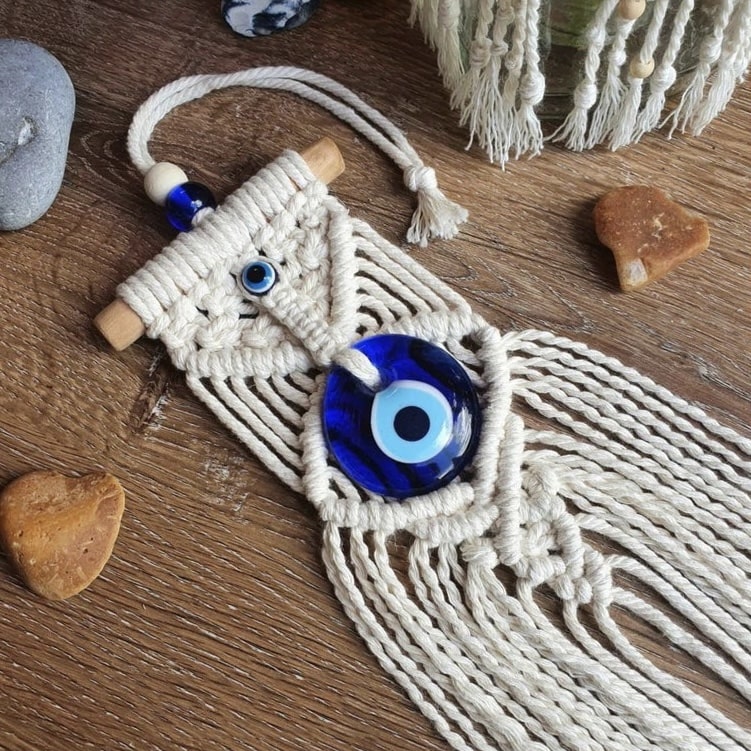 Evil Eye Macrame Wall Hanging