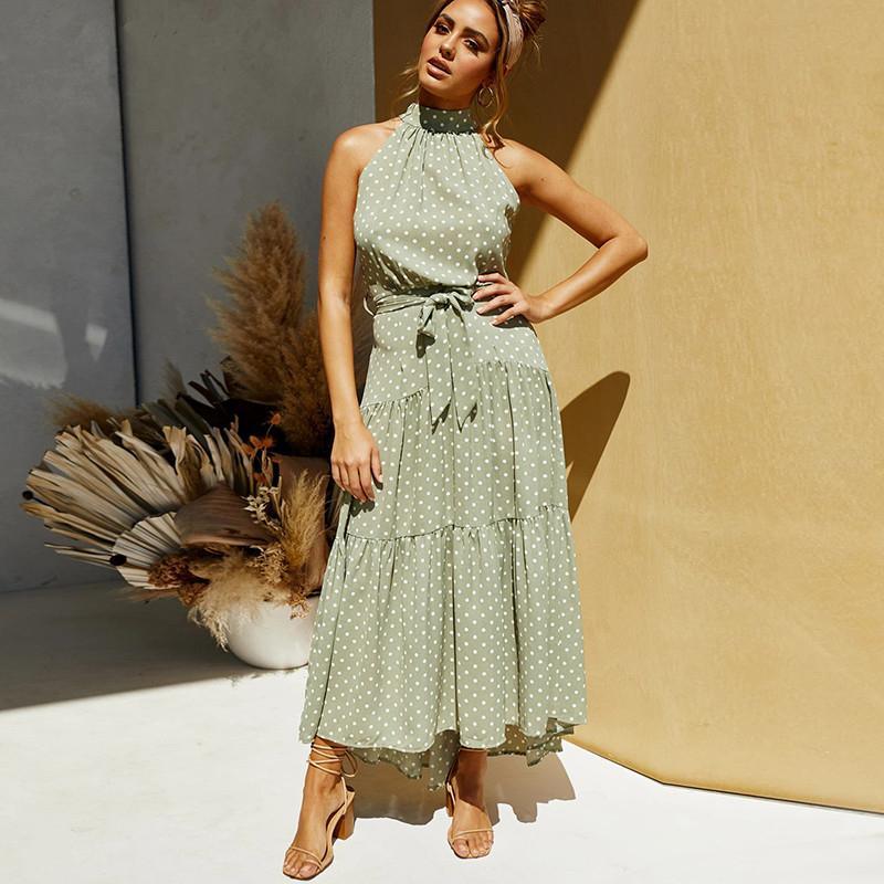 Boho Long A-Line Off Shoulder Elegant Sash Maxi Dress Women