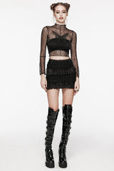 WomenDetachable Leather Loops Around The Waist Cute Personalized Rebellious Club Skirt
