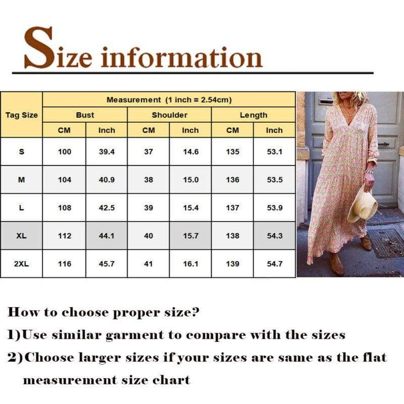 Fashion Boho Deep V Neck Floral Long Maxi Dress
