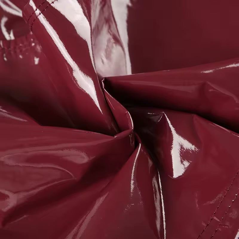 Y2K Red Leather Crop Top