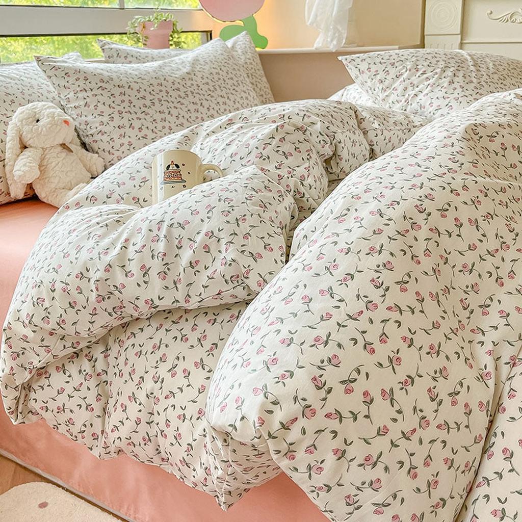 Floral Printing Cotton Twill Bedding Set - Wisteria