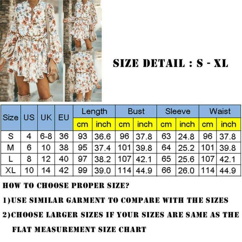 Frill Ruffle Boho Dress Floral Print Mini Dresses V-Neck Long Sleeve Beach dress 2019 WomenClothing Female Vestidos
