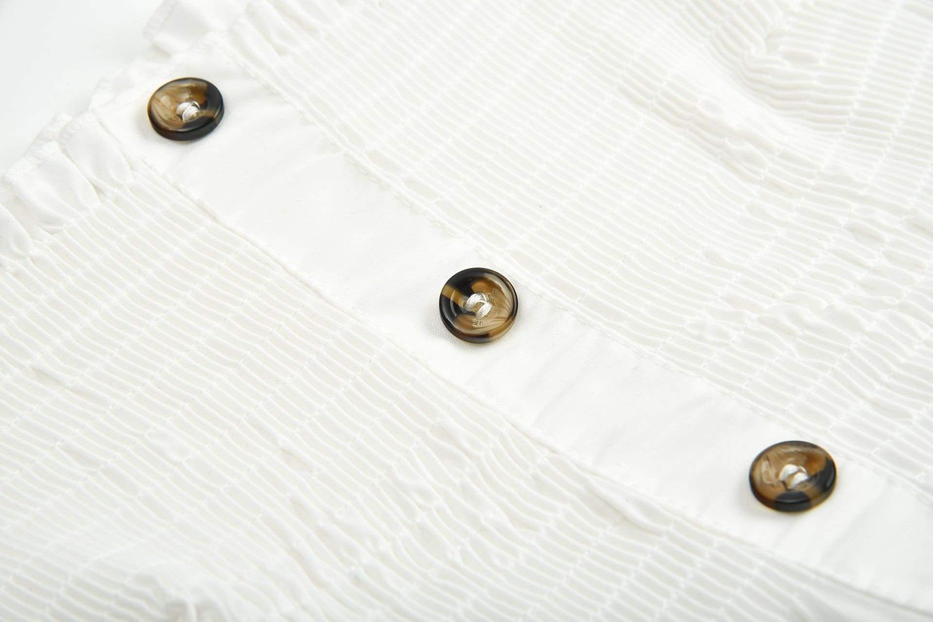 Front-breasted White Elastic Waist Sling Strap Dress
