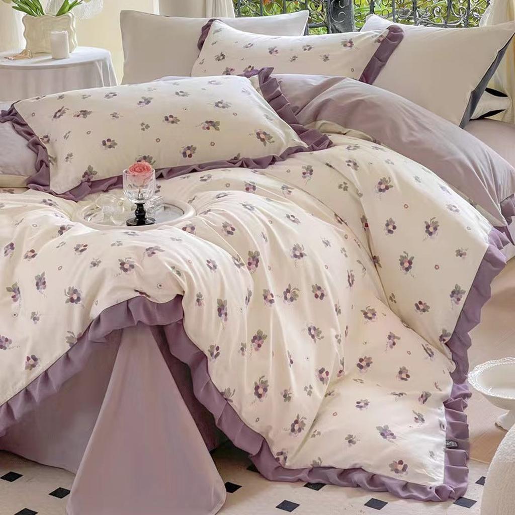 Fruit Ruched Bedding Set - Cherry