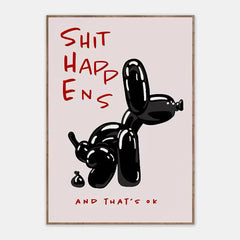 Black Balloon Dog Poster