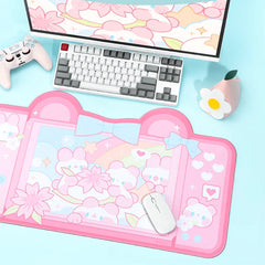 Kawaii Sakura Bunny Mouse Pad