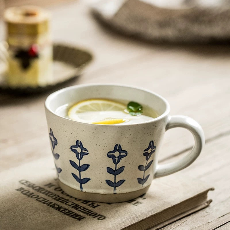 Blue Retro Ceramic Mug