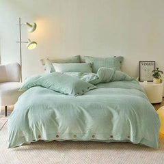 Gingham Bedding Set - Mint Green