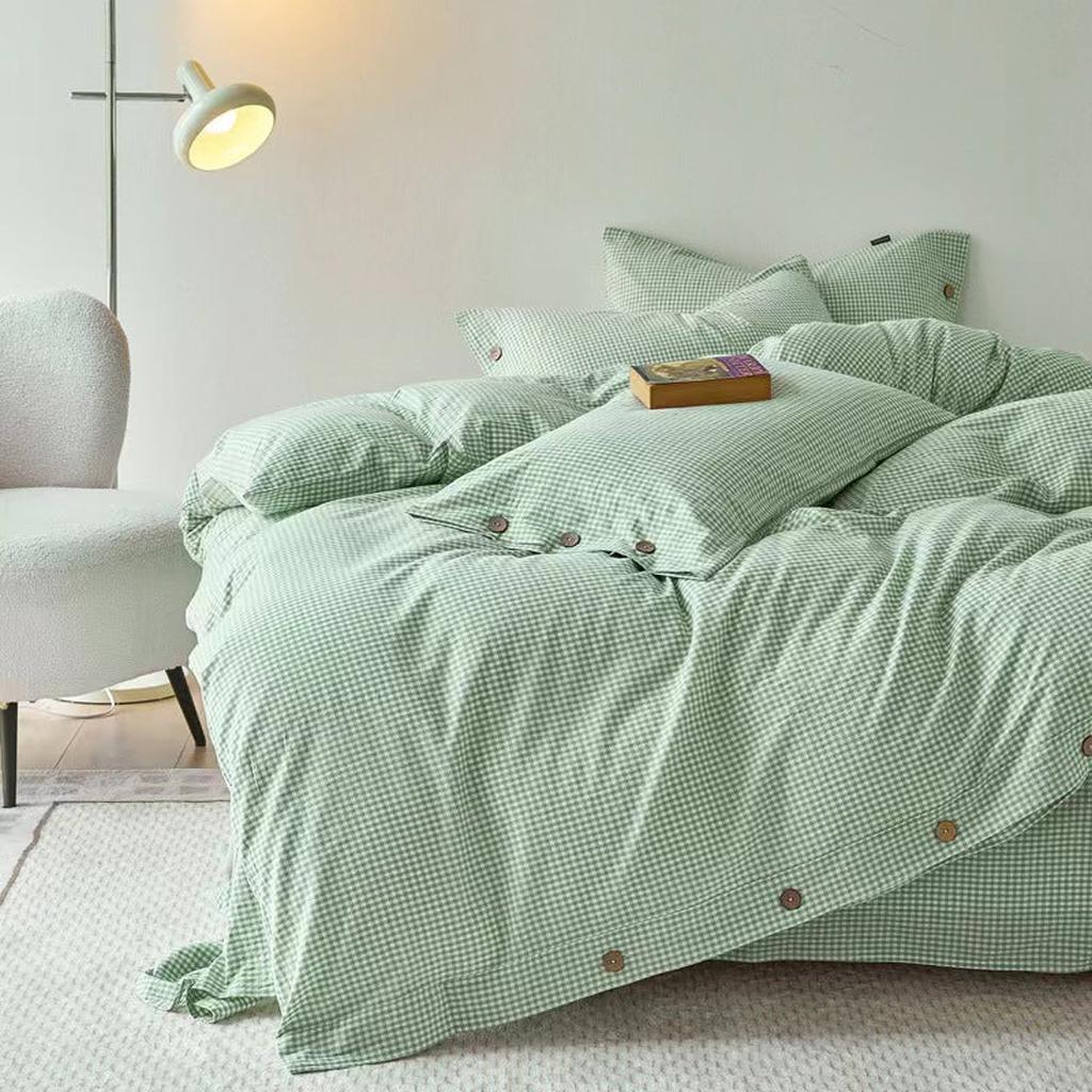 Gingham Bedding Set - Orange