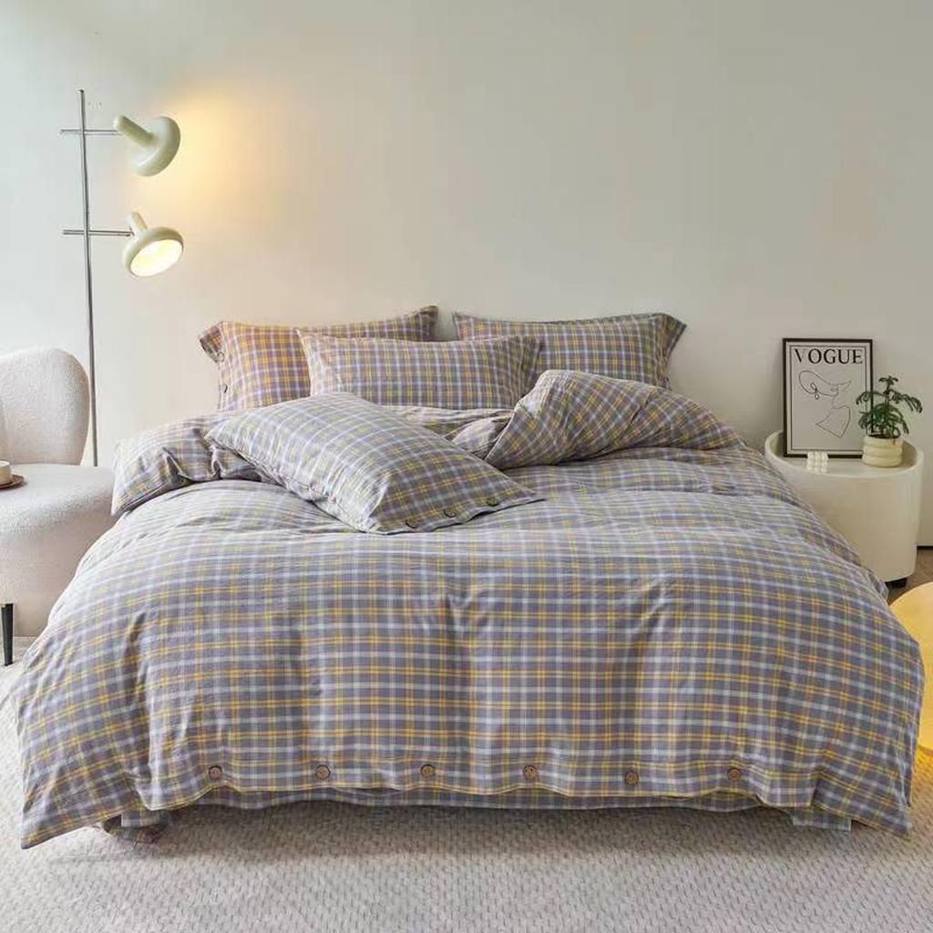 Gingham Bedding Set - Yellow