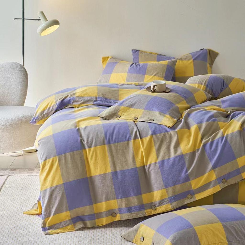 Gingham Bedding Set - Yellow