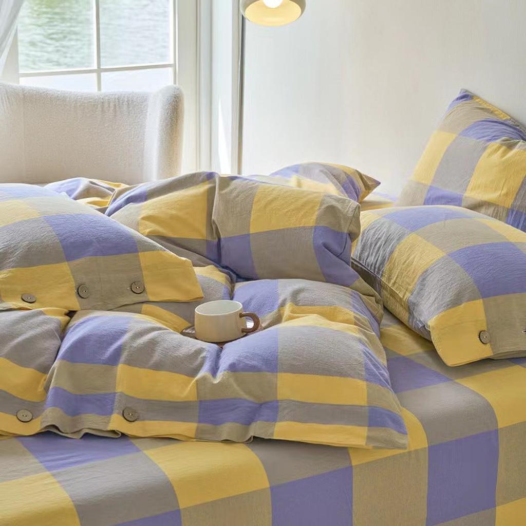 Gingham Bedding Set - Yellow