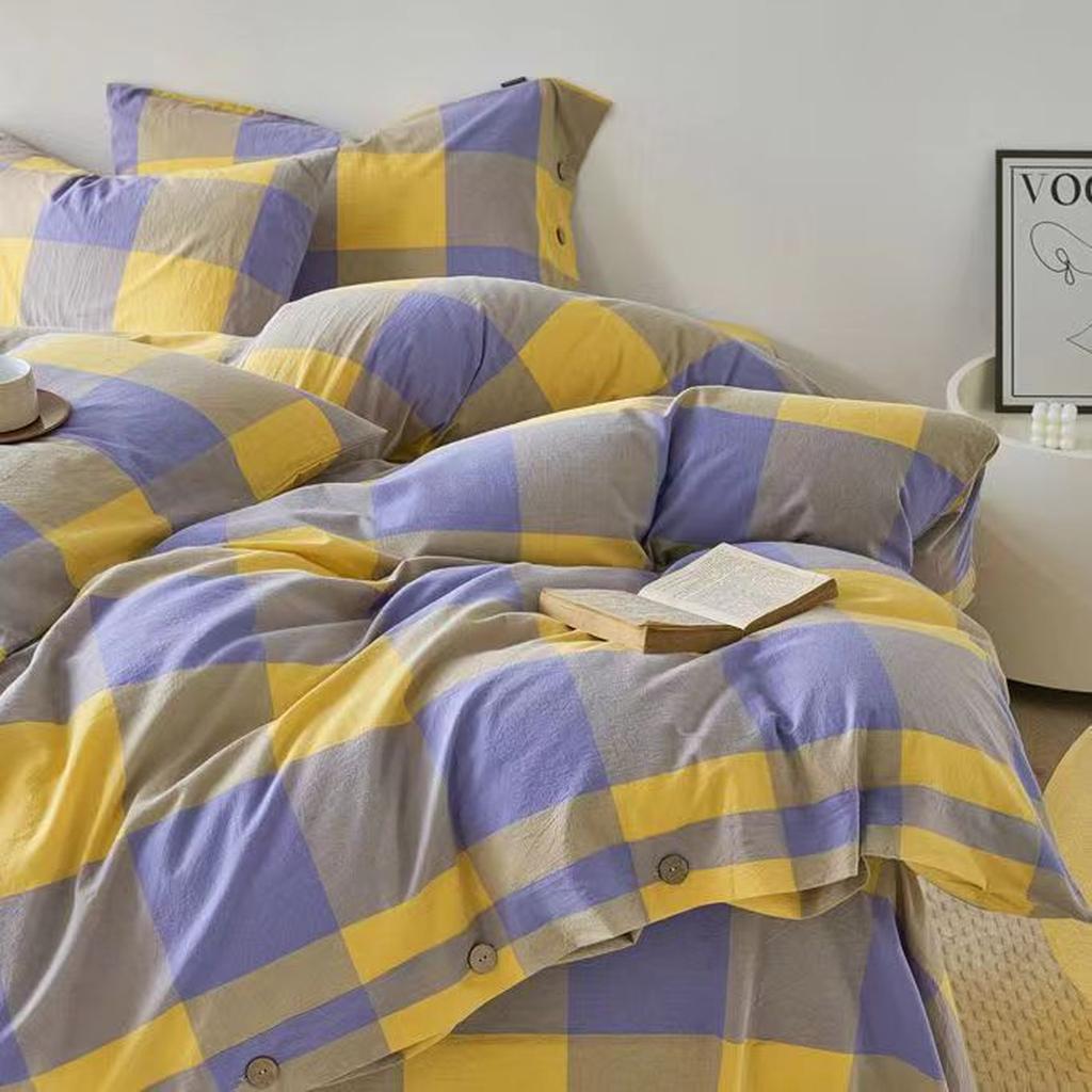 Gingham Bedding Set - Yellow