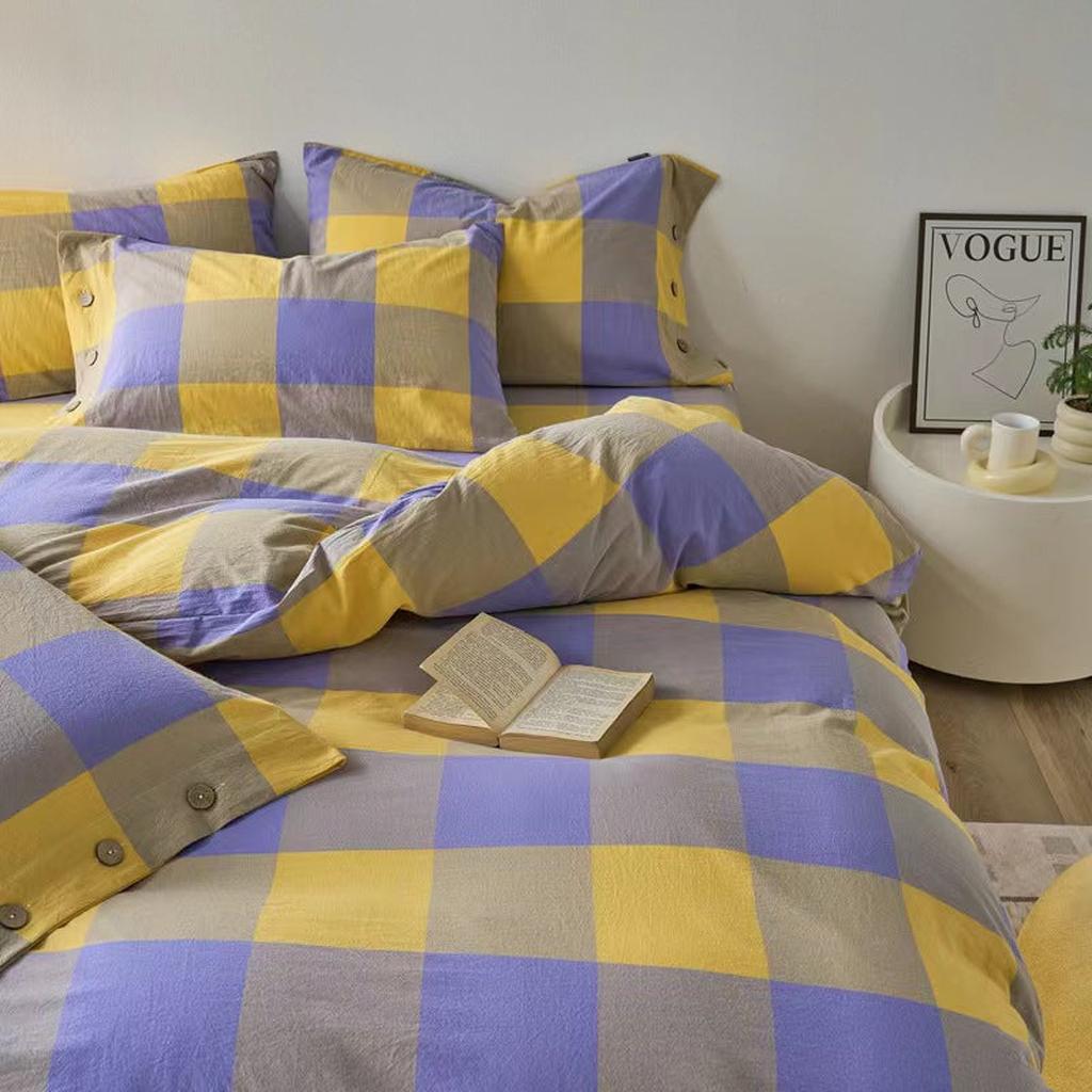 Gingham Bedding Set - Yellow